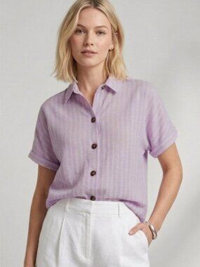 Reitmans Striped Linen Blouse